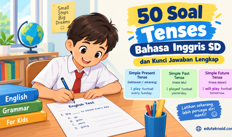 50 Soal Tenses Bahasa Inggris SD dan Kunci Jawaban Lengkap