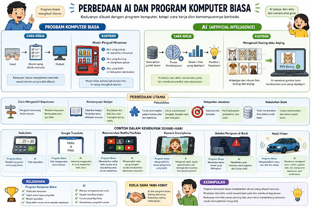 Apa Perbedaan AI dan Program Komputer Biasa