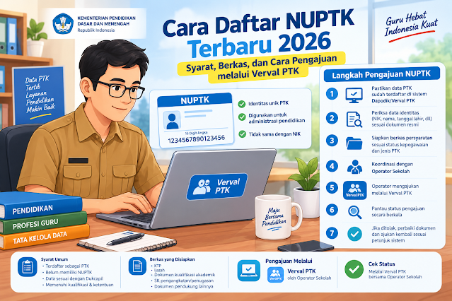Cara Daftar NUPTK Terbaru 2026: Syarat, Berkas, dan Cara Pengajuan melalui Verval PTK