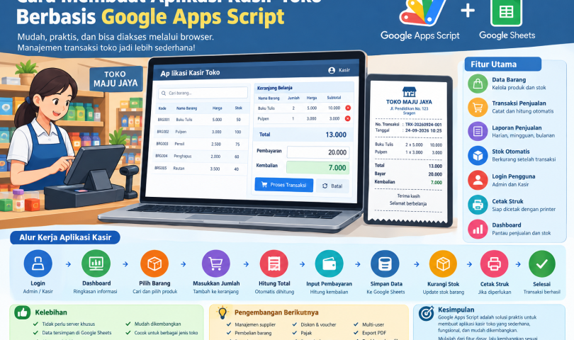 Cara Membuat Aplikasi Kasir Toko Berbasis Google Apps Script