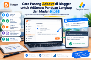 Cara Pasang Ads.txt di Blogger untuk AdSense Panduan Lengkap dan Mudah 2026