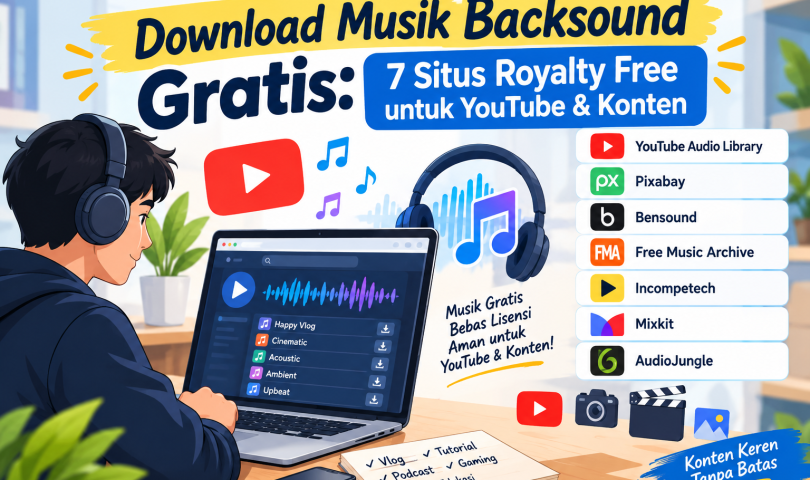 Download Musik Backsound Gratis 7 Situs Royalty Free untuk YouTube & Konten