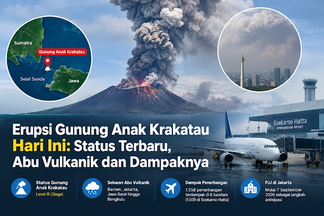 Erupsi Gunung Anak Krakatau Hari Ini Status Terbaru, Abu Vulkanik dan Dampaknya