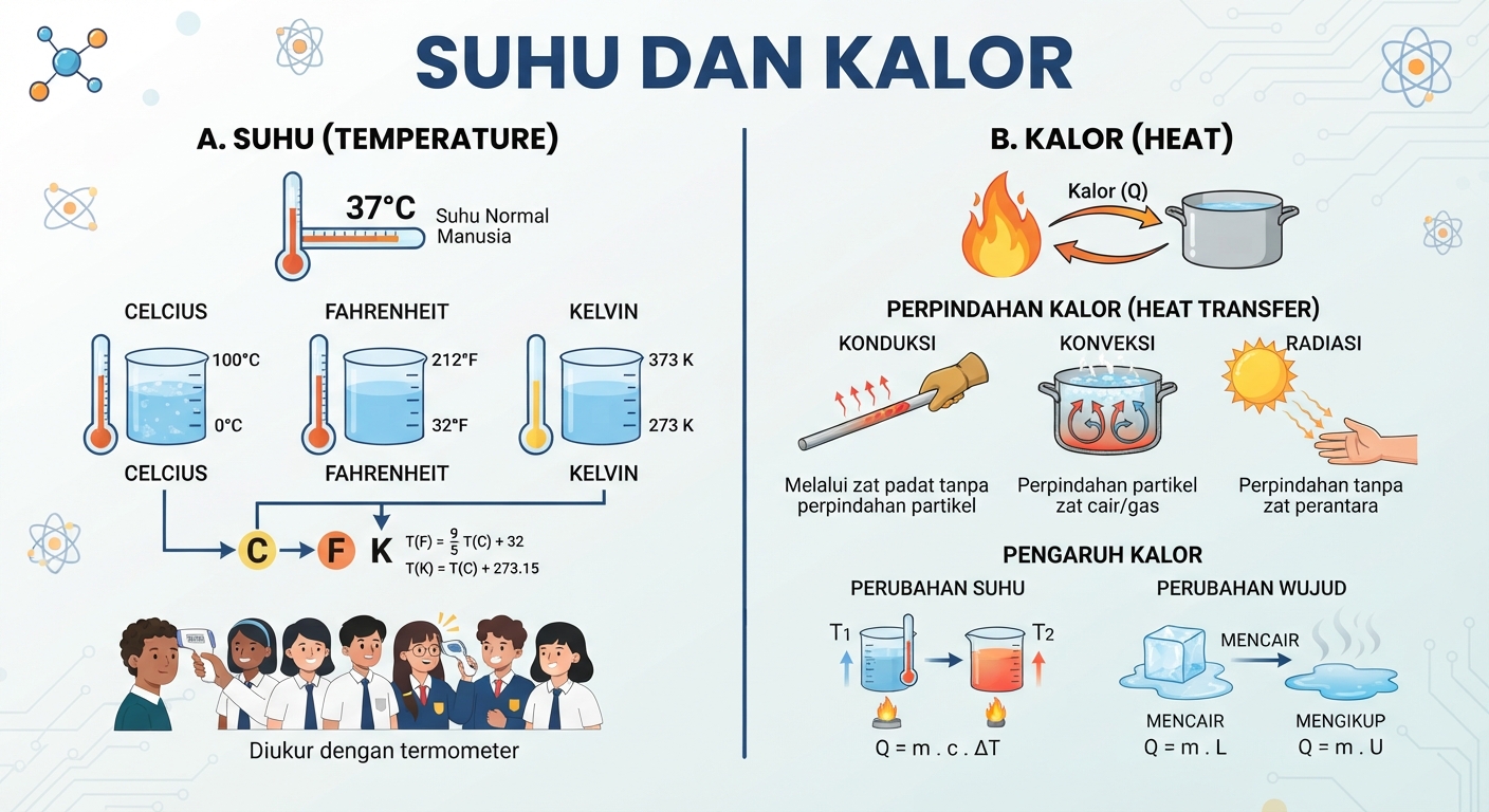 Materi Suhu dan Kalor Kelas 7: Pengertian, Rumus, Perpindahan Kalor, dan Pemuaian