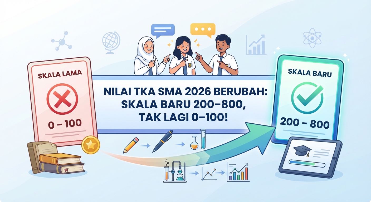 Nilai TKA SMA 2026 Berubah Jadi 200–800, Tak Lagi 0–100 Ini Penjelasannya